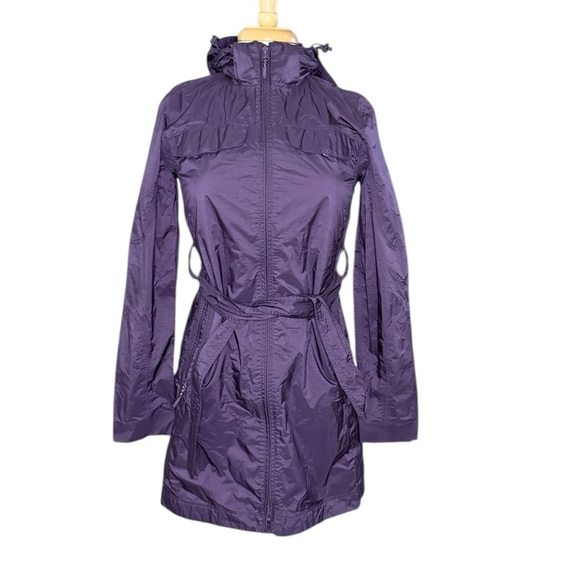 LL Bean Womens Purple Hooded Windbreaker Parka Trail Model Rain Jacket Size XS - Picture 1 of 9